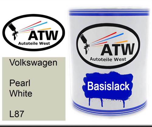 Volkswagen, Pearl White, L87: 1L Lackdose, von ATW Autoteile West.